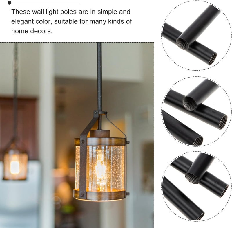 BUTIFULSIC 4Pcs Chandelier Light Extension Poles Hollow Threaded Support Rods for Pendant Lights Ceiling Fixtures and Wall Lamps 3.93 Inch Metal Downrods - Image 2